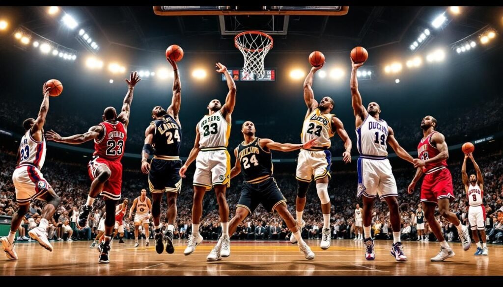 Découvrez notre classement des 10 plus grands joueurs de basket de tous les temps. Parcourez la liste des légendes qui ont marqué l’histoire de la NBA par leur talent, leurs records et leur impact sur le jeu.